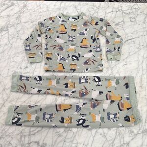 POLARN O. PYRET Exercise Animal Print Pajama Set Sz 3/4Y